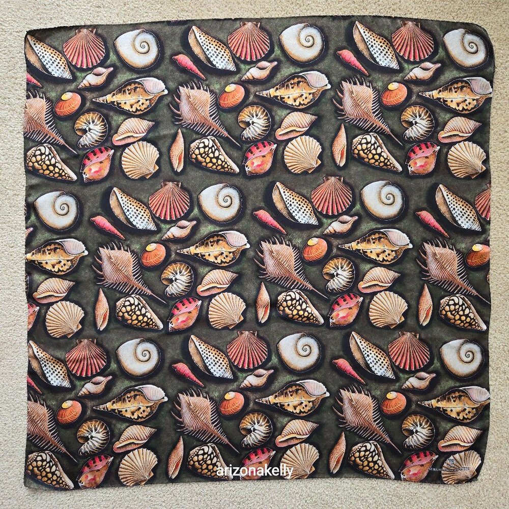 {{{RARE}}} Sergio Bustamante Silk Seashell Scarf - Picture 1 of 14